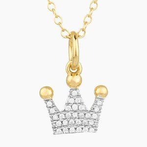 Diamond 'Queens Crown' Pendant Necklace